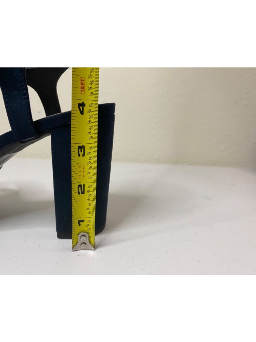 PoP Navy Blue Heels Sandals Womens 6.5 M Block Heel Strappy, Dress Shoes - Picture 16 of 16